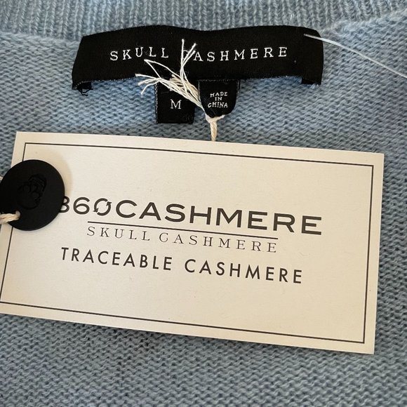 Skull Cashmere Mia V-Neck Skull Print Cashmere Sweater - Picture 6 of 8